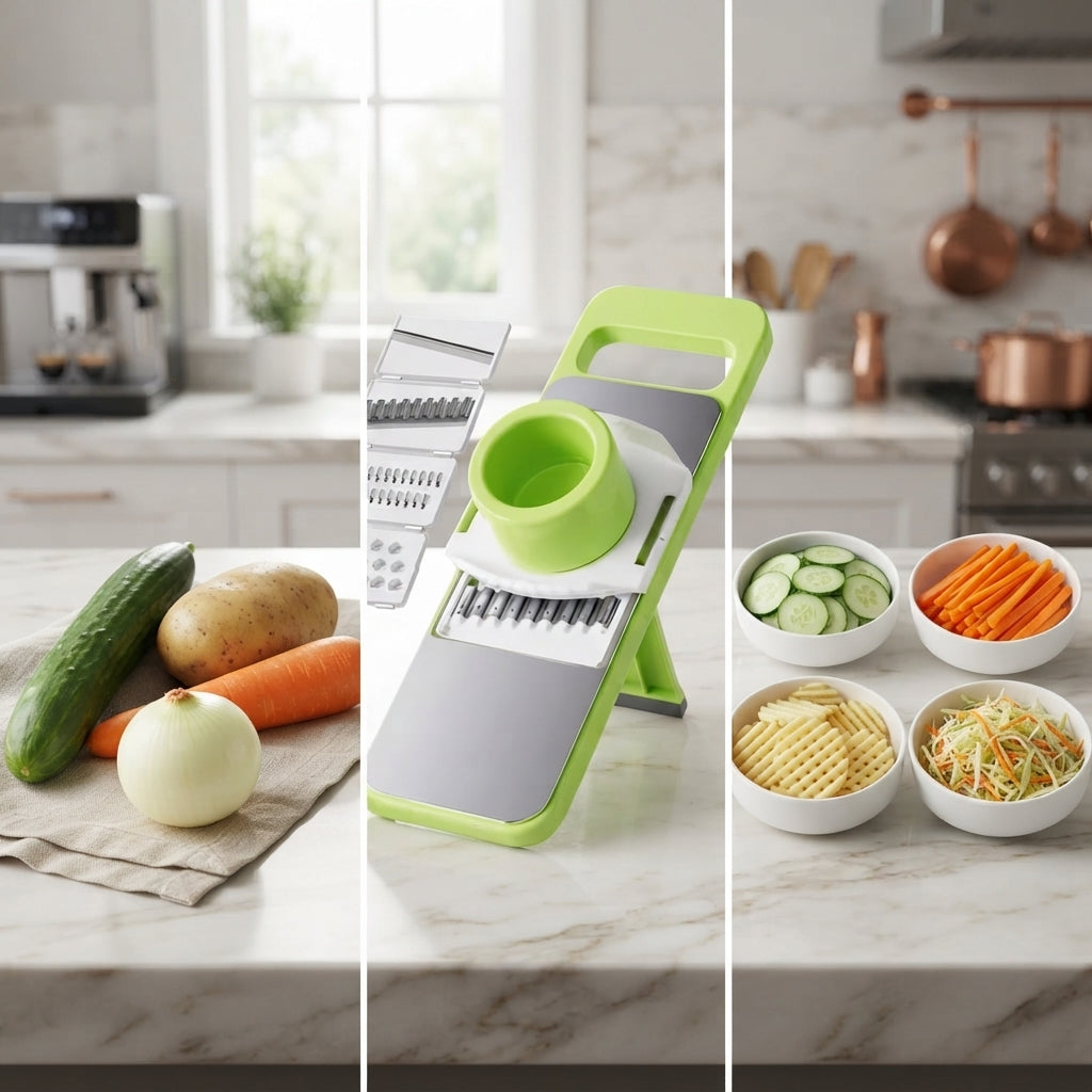 5-in-1 Multifunction Vegetable Cutter & Slicer – Stainless Steel Kitchen Tool