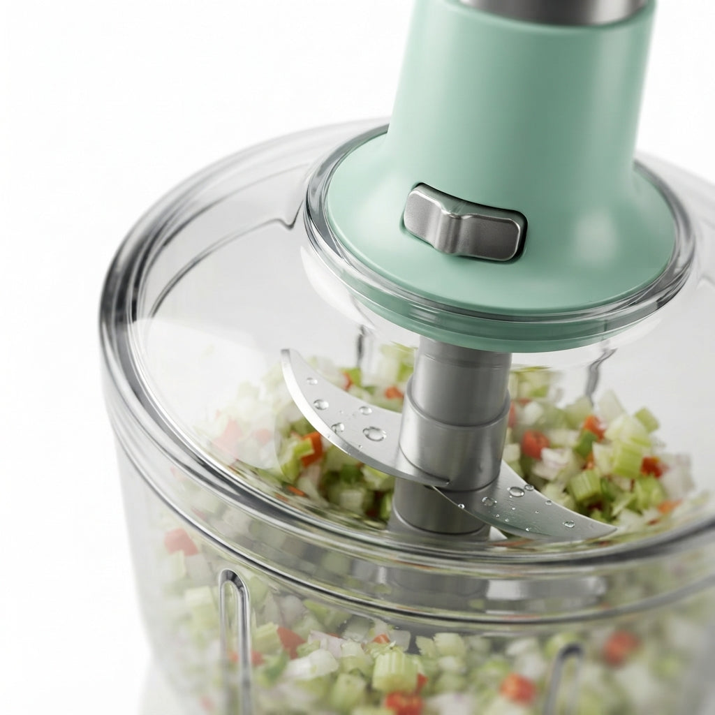 Manual Press Food Chopper – 1.5L Quick Vegetable & Fruit Cutter