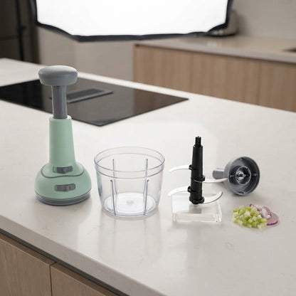 Manual Press Food Chopper – 1.5L Quick Vegetable & Fruit Cutter