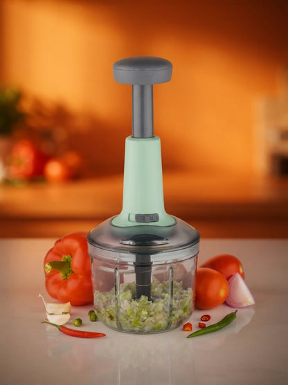 Manual Press Food Chopper – 1.5L Quick Vegetable & Fruit Cutter