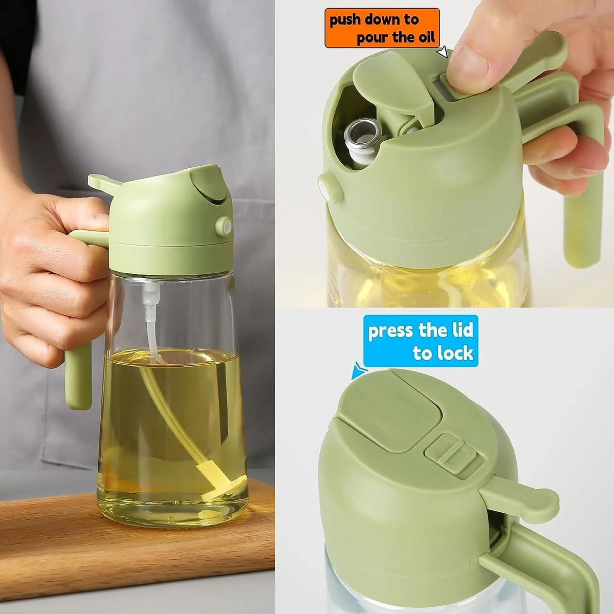 2-in-1 Oil Spray Bottle for Cooking & BBQ
