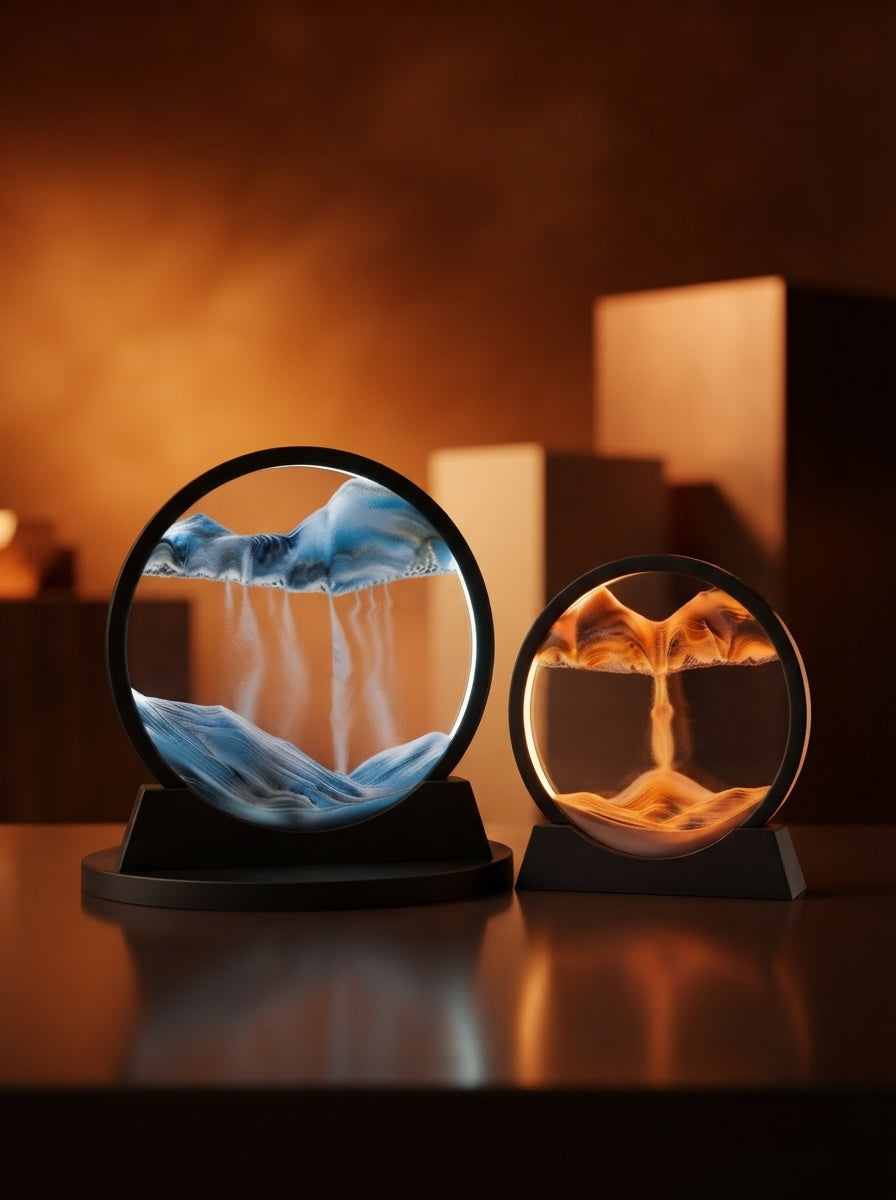 Dynamic 3D Moving Sand Art LED Desk Lamp