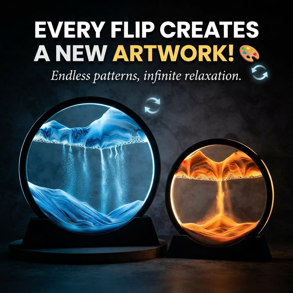Dynamic 3D Moving Sand Art LED Desk Lamp