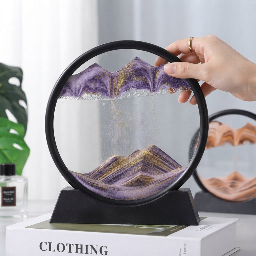 Dynamic 3D Moving Sand Art LED Desk Lamp