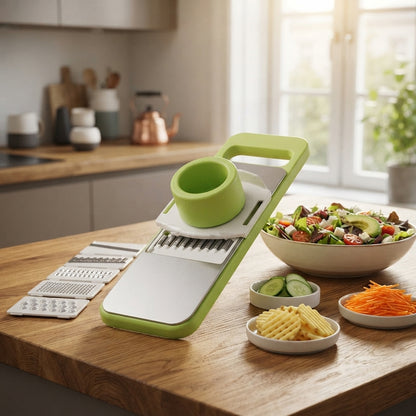 5-in-1 Multifunction Vegetable Cutter & Slicer – Stainless Steel Kitchen Tool