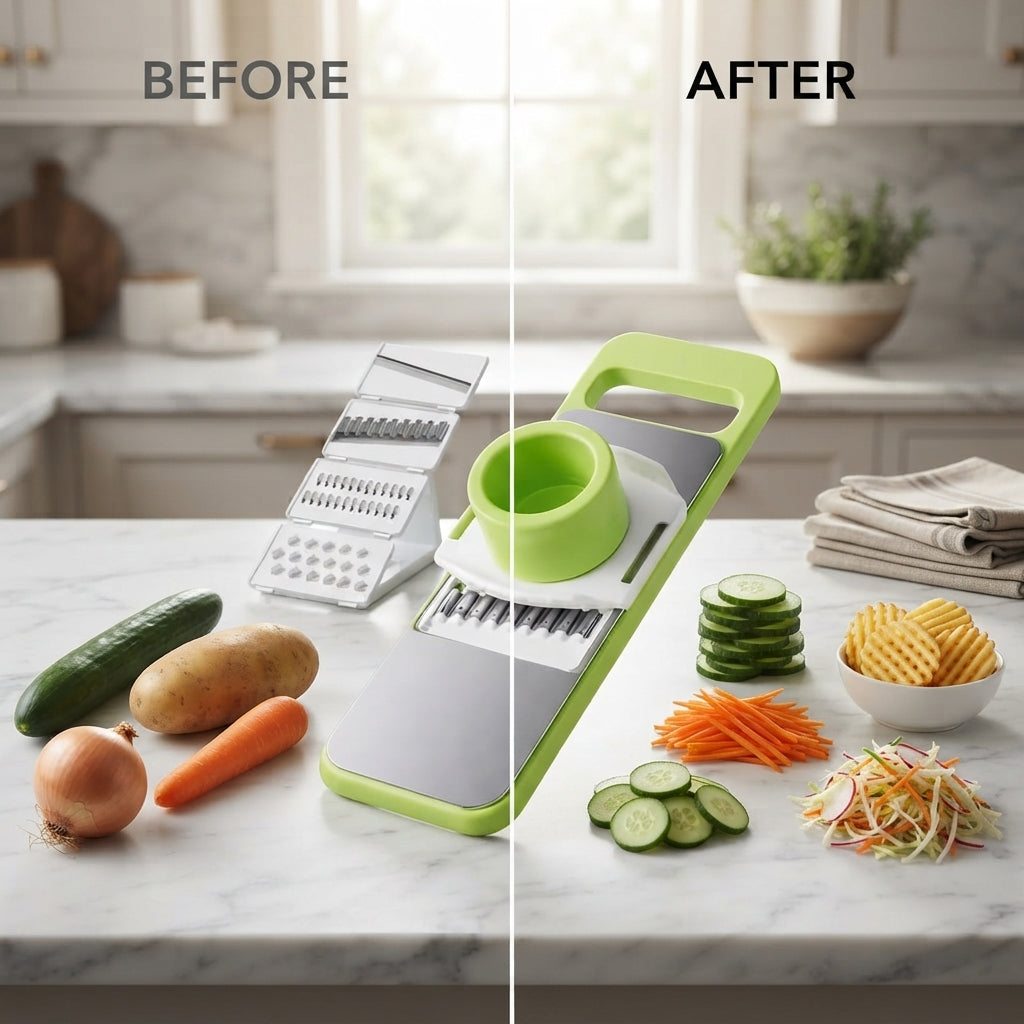 5-in-1 Multifunction Vegetable Cutter & Slicer – Stainless Steel Kitchen Tool