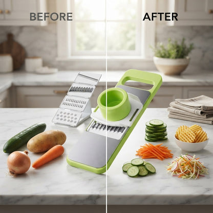 5-in-1 Multifunction Vegetable Cutter & Slicer – Stainless Steel Kitchen Tool