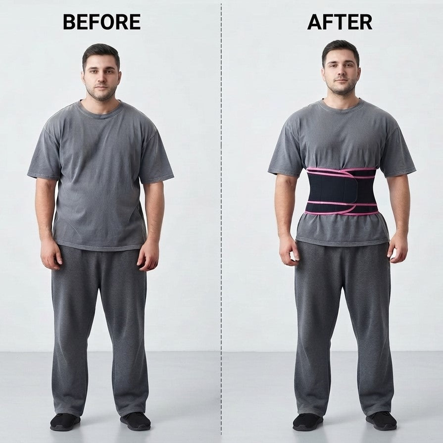Waist Trimmer Sweat Belt – Adjustable Workout & Tummy Support Belt