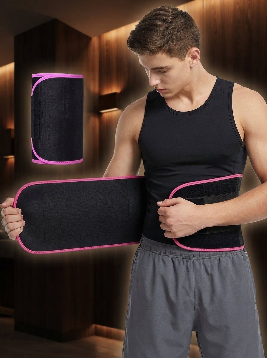 Waist Trimmer Sweat Belt – Adjustable Workout & Tummy Support Belt